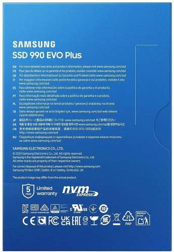 SSD накопитель Samsung 990 EVO Plus 1ТБ, M.2 2280, PCIe 4.0 x4,  NVMe,  M.2 [mz-v9s1t0bw]